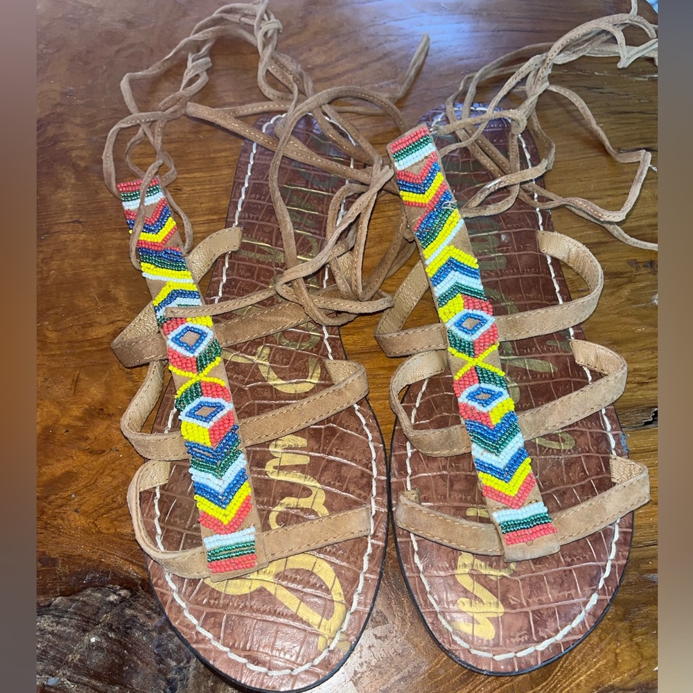 Sam Edelman Lorelle Beaded Gladiator Sandals Size 9.5